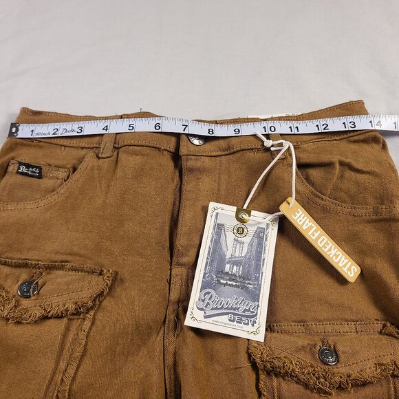 Brooklyn's Best Women's 14 Cargo Pants Fringed Pockets Brown - Picture 13 of 13